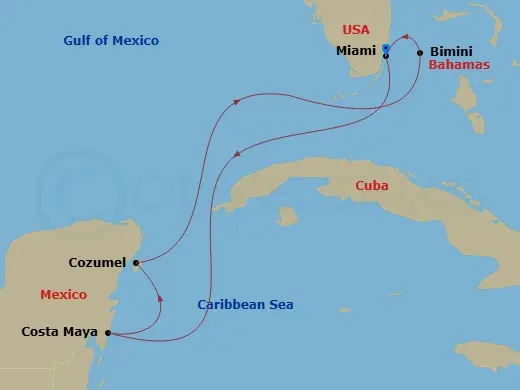 Itinerary schematic diagram