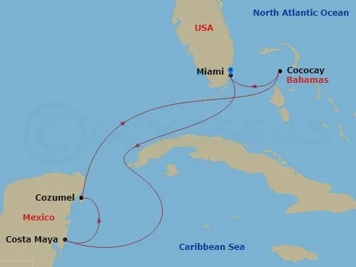 Itinerary schematic diagram