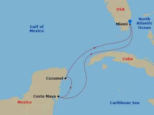 Itinerary schematic diagram