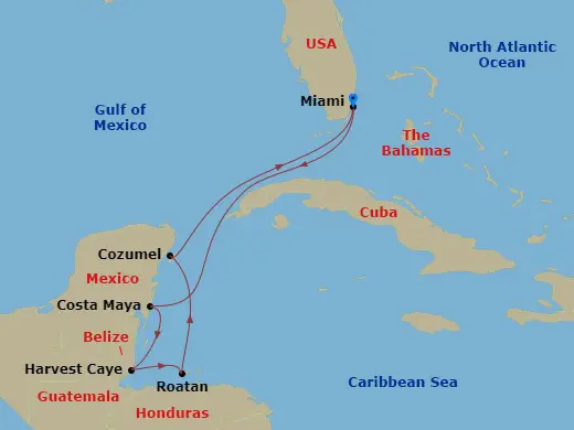 Itinerary schematic diagram