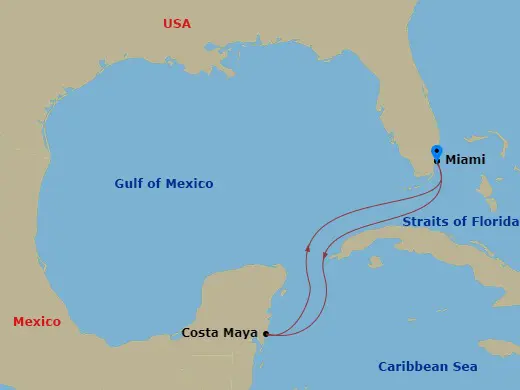 Itinerary schematic diagram
