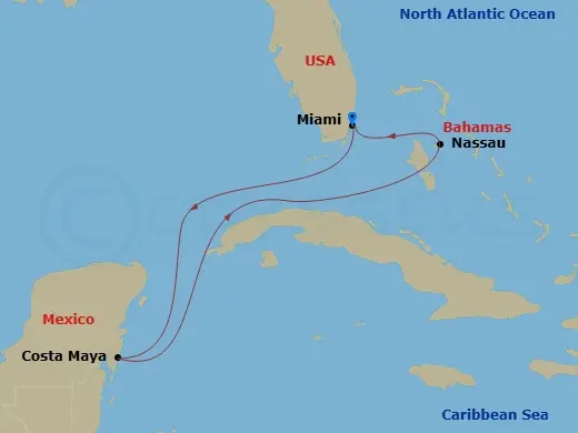 Itinerary schematic diagram
