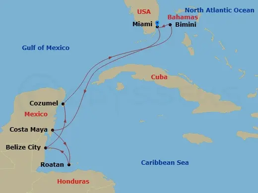 Itinerary schematic diagram