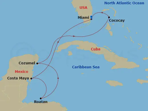 Itinerary schematic diagram