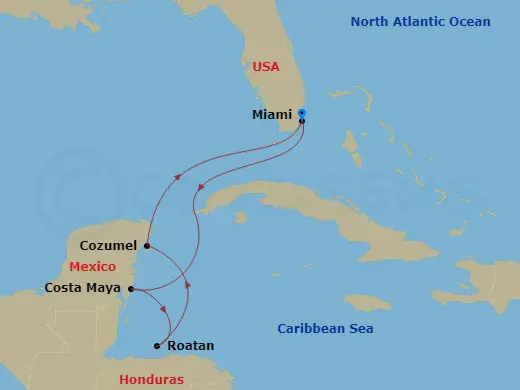Itinerary schematic diagram