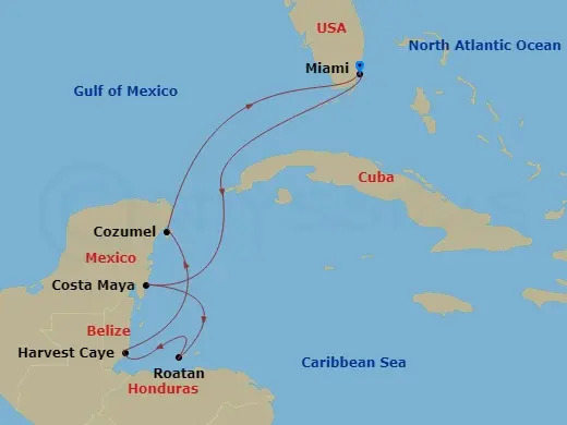 Itinerary schematic diagram