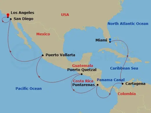 Itinerary schematic diagram