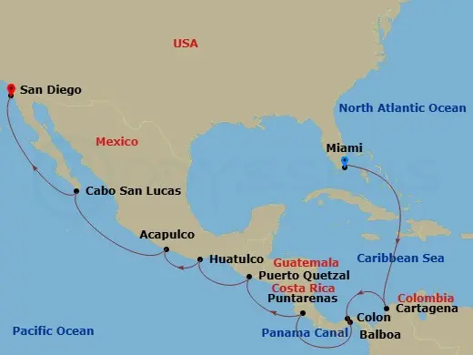 Itinerary schematic diagram
