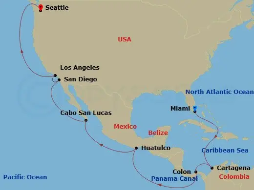 Itinerary schematic diagram