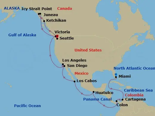 Itinerary schematic diagram