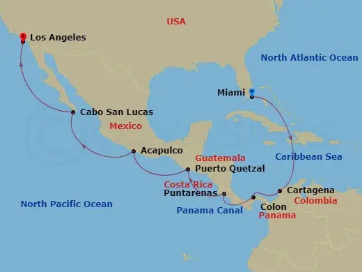 Itinerary schematic diagram