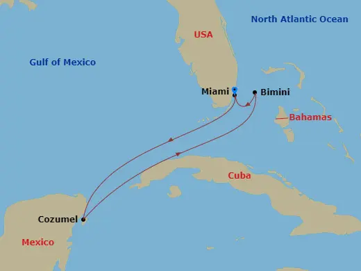 Itinerary schematic diagram