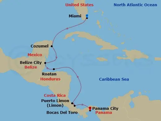 Itinerary schematic diagram