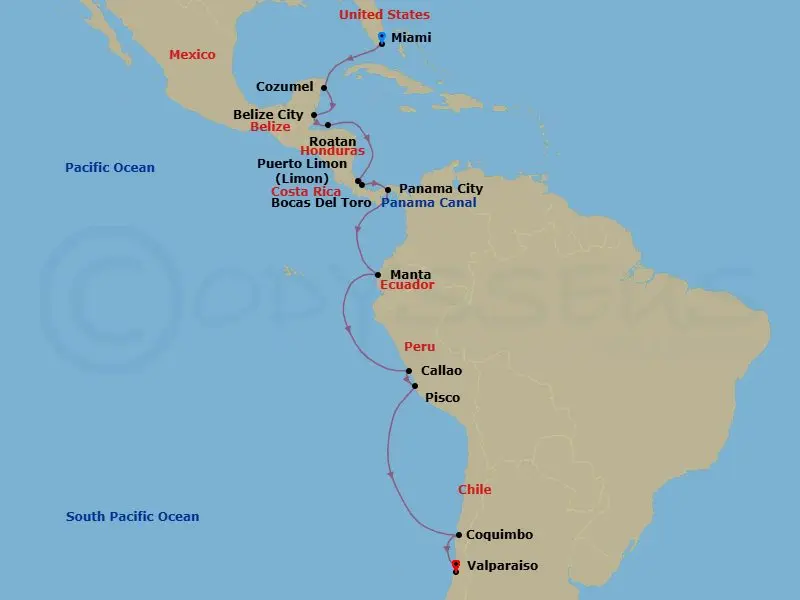 Itinerary schematic diagram