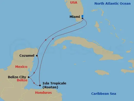 Itinerary schematic diagram