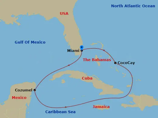 Itinerary schematic diagram