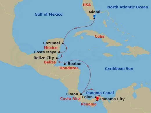 Itinerary schematic diagram