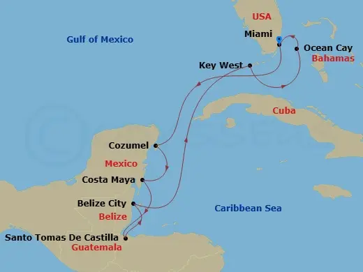 Itinerary schematic diagram