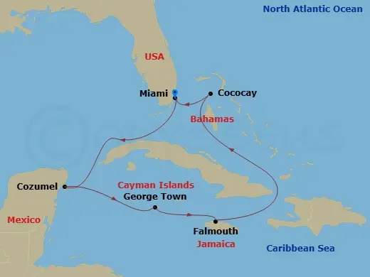 Itinerary schematic diagram
