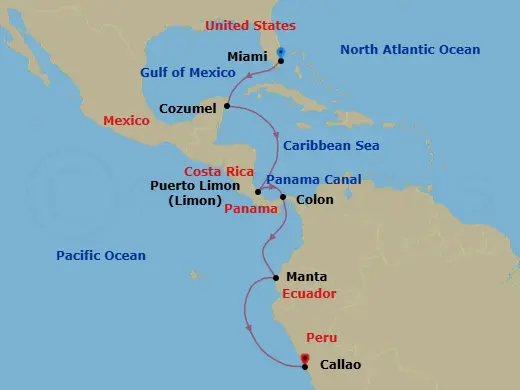 Itinerary schematic diagram