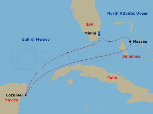 Itinerary schematic diagram