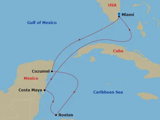 Itinerary schematic diagram