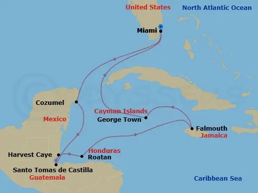 Itinerary schematic diagram
