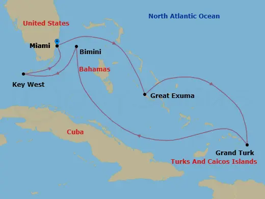 Itinerary schematic diagram