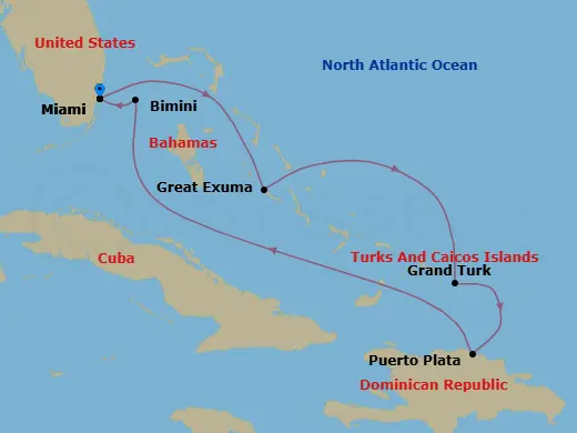 Itinerary schematic diagram