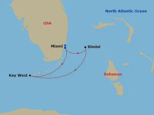 Itinerary schematic diagram