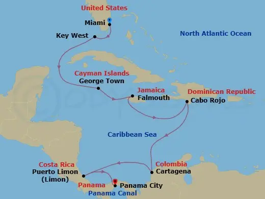 Itinerary schematic diagram