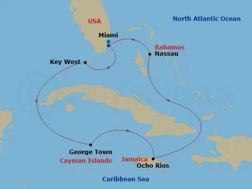 Itinerary schematic diagram