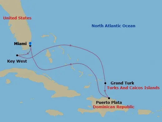 Itinerary schematic diagram