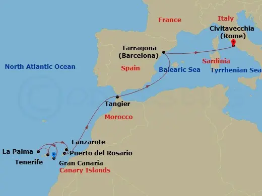 Itinerary schematic diagram