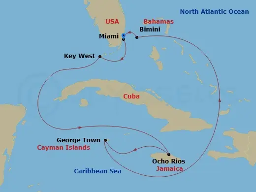 Itinerary schematic diagram