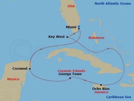 Itinerary schematic diagram