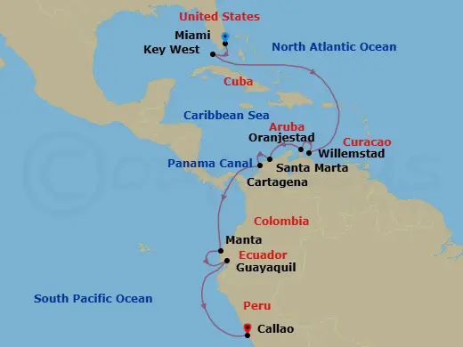 Itinerary schematic diagram