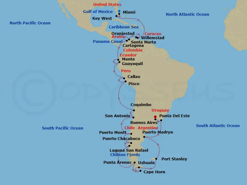 Itinerary schematic diagram