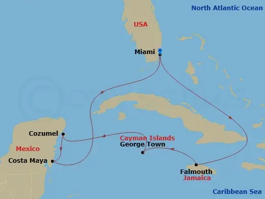 Itinerary schematic diagram
