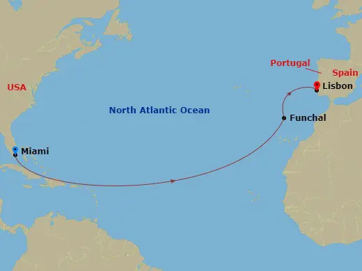 Itinerary schematic diagram
