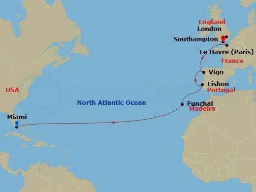 Itinerary schematic diagram