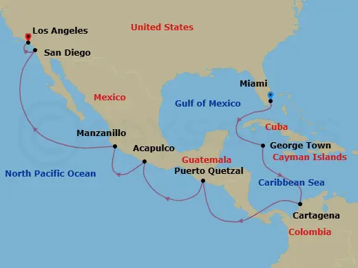 Itinerary schematic diagram