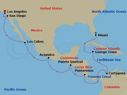 Itinerary schematic diagram