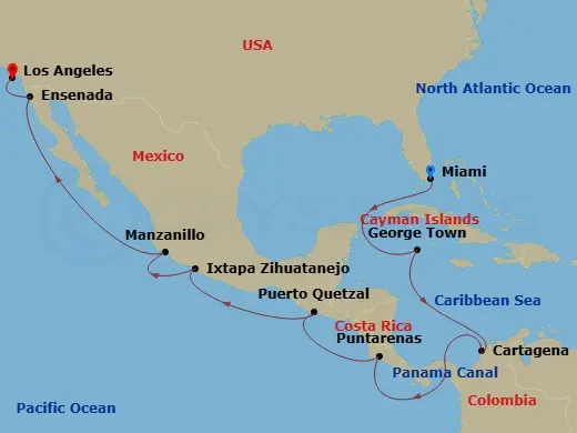 Itinerary schematic diagram