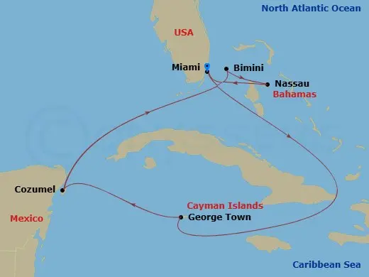 Itinerary schematic diagram