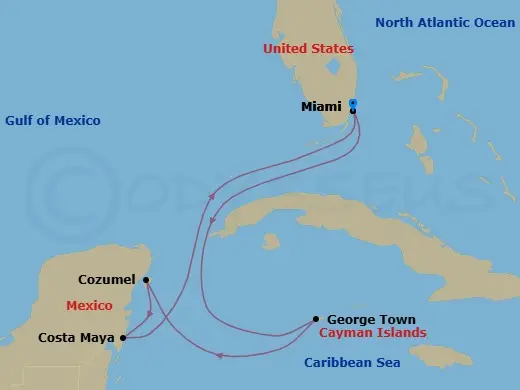 Itinerary schematic diagram
