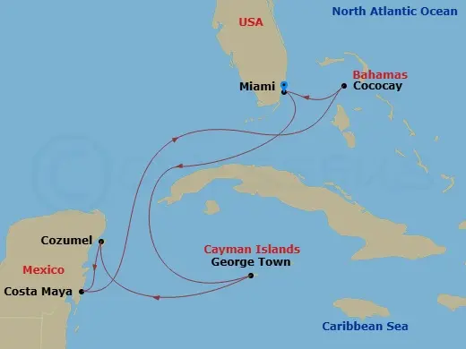Itinerary schematic diagram