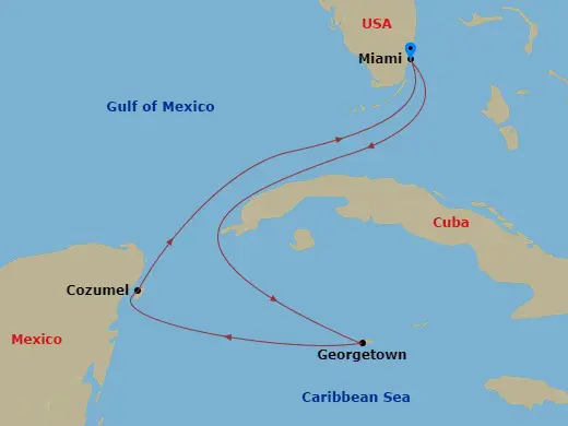 Itinerary schematic diagram