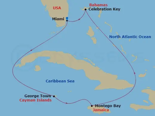 Itinerary schematic diagram