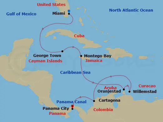 Itinerary schematic diagram